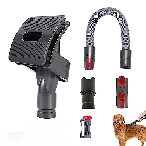 Pet Grooming Kit Dog Pet Hair Brush Vacuum Attachment for Dyson, 5 PCS Dog Grooming Vacuum Attachment Kit, Vacuum Attachment for Dog Hair Removal ​with Dyson V15 V12 V11 V10 V8 V7 V6 & Dc Series