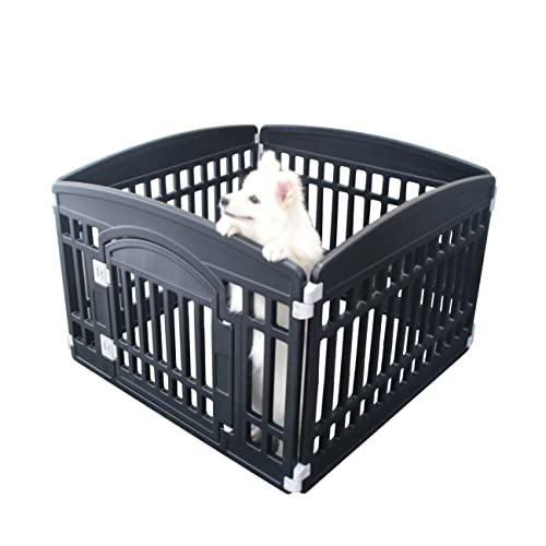 PET SHINEWINGS 4-Panel Pet playpen with Door,Dog playpen Indoor and Outdoor,Dog frence playpen Cat Dog Kennel for Medium and Small Dogs