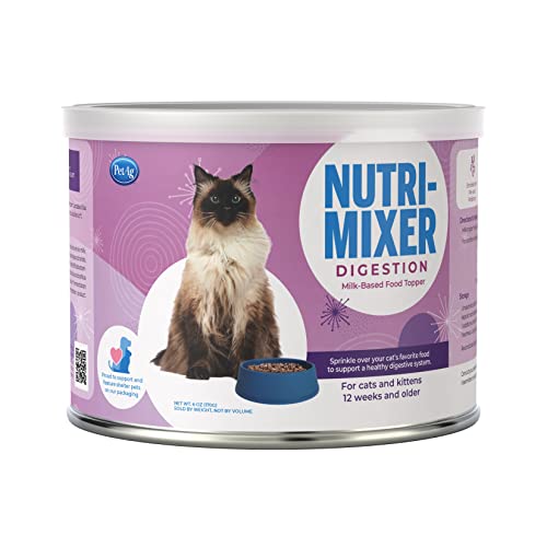 PetAg Nutri-Mixer Digestive Food Topper for Cats & Kittens 12 Weeks or Older - Cat Food Topper Supplement - 6 oz