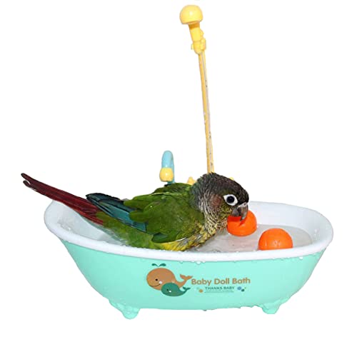 Petlex Bird Bathtub Parrot Bath Fountain Indoor Automatic Bathtub with Faucet Bird Bath Shower Bird Bathing Tub for Parakeet Conure Budgie Cockatiel Lovebird