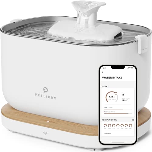 PETLIBRO App Monitoring Cat Water Fountain with Wireless Pump, 2.5L/84oz Dockstream Pet Water Fountain for Cats Inside, Smart Cat Fountain with 2.4GHz Wi-Fi, Automatic Water Dispenser, App Control