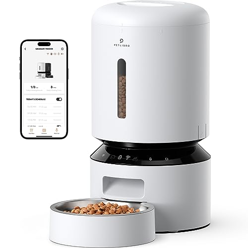 Petlibro Automatic Cat Food Dispenser, [2023 Upgraded] 5G Wifi Pet Feeder With App Control For Remote Feeding, 5L Automatic Dog Feeder With Low Food Sensor, 1-10 Meals Per Day For Cat And Dog