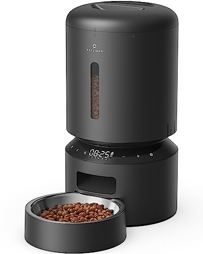 PETLIBRO Automatic Cat Food Dispenser, Automatic Dog Feeder with Freshness Preservation, Timed Cat Feeders for Dry Food, Up to 50 Portions 6 Meals Per Day, Granary Pet Feeder for Cats/Dogs,Black