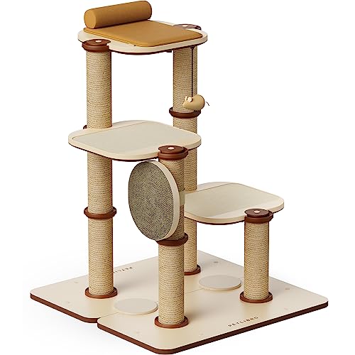 PETLIBRO Infinity Cat Tree Tower for Indoor Cats, Modular Design and 2-Second Setup, Sturdy Multi-Level Activity Center Cat Condo with Cat Bed, Toy, Felt Pads, Sisal Scratching Posts for Any Room