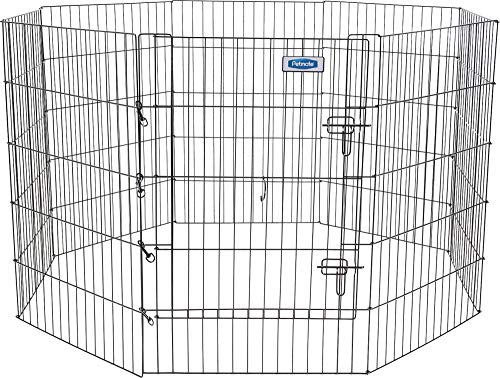 Petmate 36-Inch by 24-Inch 8 Panels Exercise Pen with Step Through Door, Black