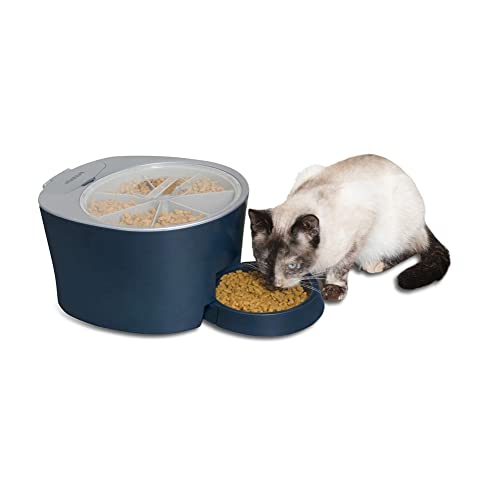 PetSafe 6 Meal Programmable Pet Food Dispenser, Automatic Dog and Cat Feeder- Dry Kibble or Semi-Moist Pet Food, Slow Feed Portion Control (6 Cup/48 Ounce Capacity), Tamper-Resistant, Sleep Mode Blue