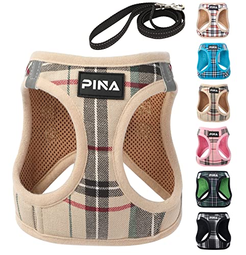 PINA Dog Harness for Small Medium Dogs No Pull, Dog Harness and Leash Set, No Choke Breathable Mesh Dog Vest Harness, Lightweight Adjustable Small Medium Dog Harness - Easy to Put On and Take Off