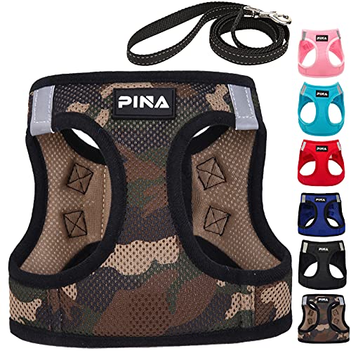 PINA Dog Harness for Small Medium Dogs No Pull, Dog Harness and Leash Set, No Choke Breathable Mesh Dog Vest Harness, Lightweight Adjustable Small Medium Dog Harness - Easy to Put On and Take Off