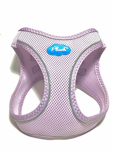 Plush Air Mesh Step In Harness No Choke No Pull Quality Dog Cat Best Pet Harness- Lavender Frost M (17"-19")