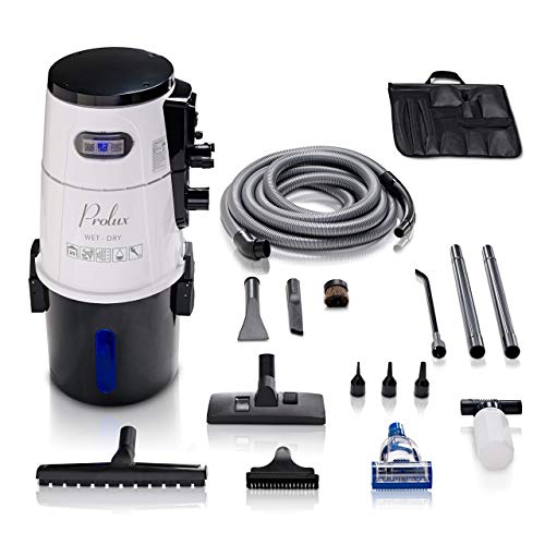 Prolux Professional Wet/Dry Garage Vacuum with Vehicle Detail Kit and 30 Foot Crushproof Hose - Wall Mountable