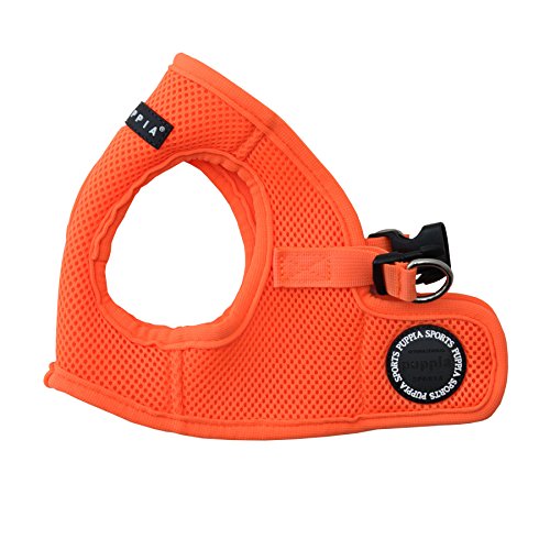 Puppia Neon Soft Vest Harness Step-in No Choke No Pull Walking Training for Small and Medium Dog, Orange, Medium