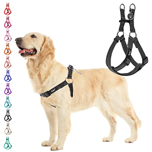 PUPTECK No Pull Dog Harness Soft Adjustable Basic Nylon Step in Puppy Vest Outdoor Walking with ID Tag