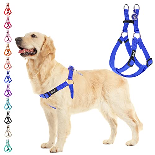 PUPTECK No Pull Dog Harness Soft Adjustable Basic Nylon Step in Puppy Vest Outdoor Walking with ID Tag