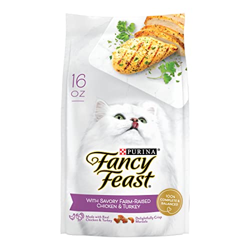 Purina Fancy Feast Dry Cat Food with Savory Chicken and Turkey - (4) 16 oz. Bags