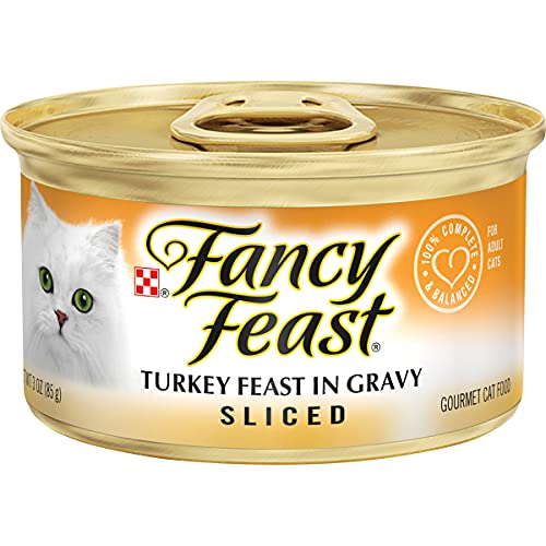 Purina Fancy Feast Gravy Wet Cat Food, Sliced Turkey Feast in Gravy - (24) 3 oz. Cans