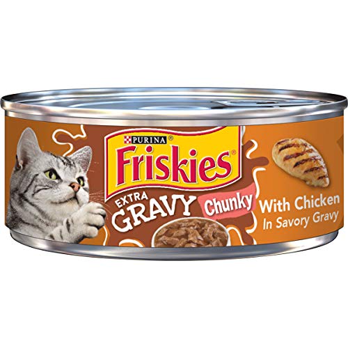 Purina Friskies Gravy Wet Cat Food, Extra Gravy Chunky With Chicken in Savory Gravy - (24) 5.5 oz. Cans