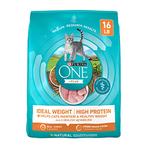 Purina ONE High Protein, Healthy Weight Dry Cat Food, +Plus Ideal Weight With Turkey - 16 lb. Bag