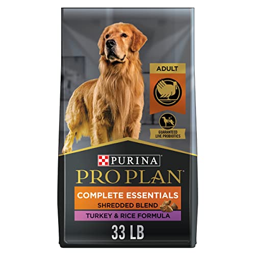 Purina Pro Plan High Protein Dog Food with Probiotics for Dogs, Shredded Blend Turkey & Rice Formula - 33 lb. Bag
