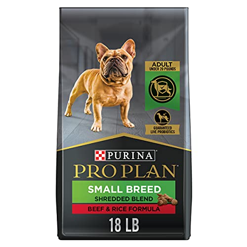 Purina Pro Plan High Protein Small Breed Dog Food, Shredded Blend Beef & Rice Formula - 18 lb. Bag