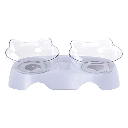 PurrBowl Orthopedic Anti-Vomiting Cat Feeder, 15° Tilted Pet Bowl for Cats and Dogs (White)