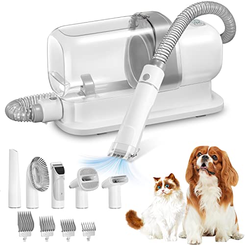 RyRot Pet Grooming Vacuum & Dog Grooming Kit with 2.3L Capacity Larger Pet Hair Dust Cup Dog Brush for Shedding Pet Hair Vacuum Cleaner with 5 Proven Grooming Tools for Pet Hair