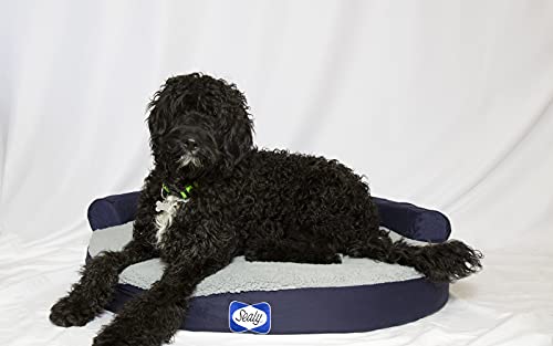 Sealy Zen Premium Round Dog Bed, Large Navy