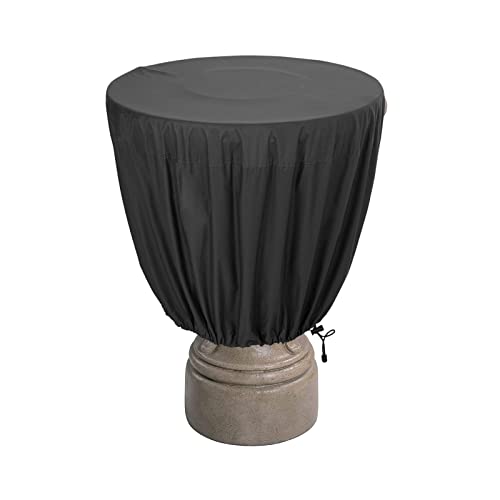 SELUGOVE Bird Bath Cover 18" H × 24" D Inches Black 420D Oxford Fabric All-Weather Fountain Dust Cover with Drawstring Waterproof Protective Cover for Outdoor Patio Garden