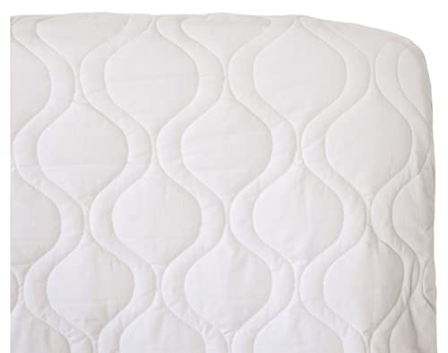 SheetWorld Quilted Fitted Basket Mattress Pad 13 x 27, Solid White, Made in USA