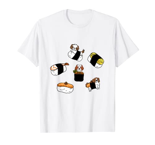 Shih Tzu Mixed Sushi Funny Japanese Food Pun Dog Lover Gift T-Shirt