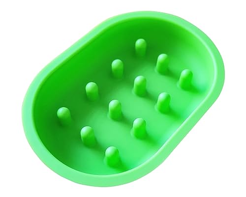 Slow Feeder Bowl Compatible with Sureflap Surefeed Feeders - BPA Free & Dishwasher Safe Silicone Slow Feeder Bowl for Small & Med Breed, Non-Slip Puzzle Cat Food Bowl, Perfect for Fast Eaters (Green)