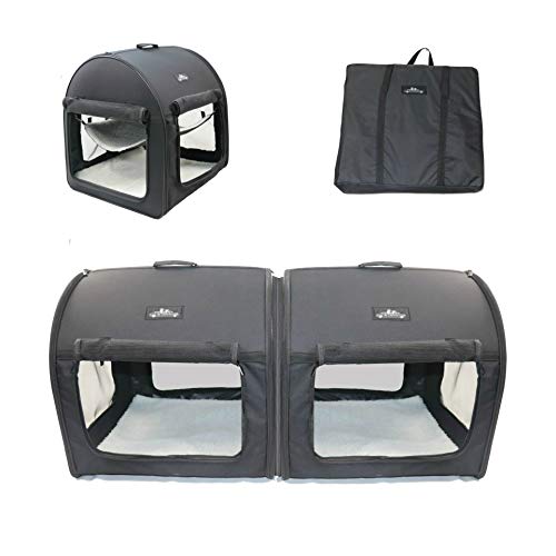 Soft Dog Cat Crate The Portable 2-in-1 Double Travel Kennel Tube Carrier for All Pets Car Seat Ready