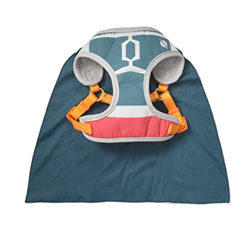 STAR WARS for Pets Boba Fett Dog Harness with Cape, Small (S) | Small Dog Boba Fett Harness for Dogs | Star Wars Pet Harness, Star Wars Harness for Small Dogs Green FF13505