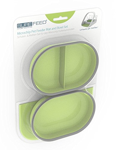 Sure Petcare Mat & Bowl Set (Green)