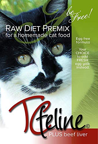 TCfeline RAW Cat Food Premix/Supplement to Make a Homemade, All Natural, Grain Free, Holistic Diet – with Beef Liver (Trial 4.2 oz) Egg Free Formula