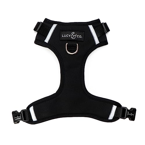 The Midnight Black Lucy & Co. No-Pull Dog Harness - Stop Pulling & Walk Easy - Harness Available in XS - XL for Small Medium and Large Dogs