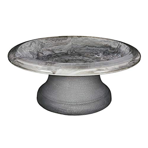 Tierra Birds and Beyond Fiber Clay Bird Bowl with Low-Profile Base - Cool Grey