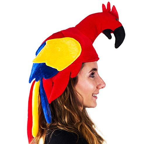 Tigerdoe Parrot Hat - Jimmy Buffet Hat - Parrot Head Hat - Parrot Costume - Hawaiian Costume Hat - Crazy Hat Day