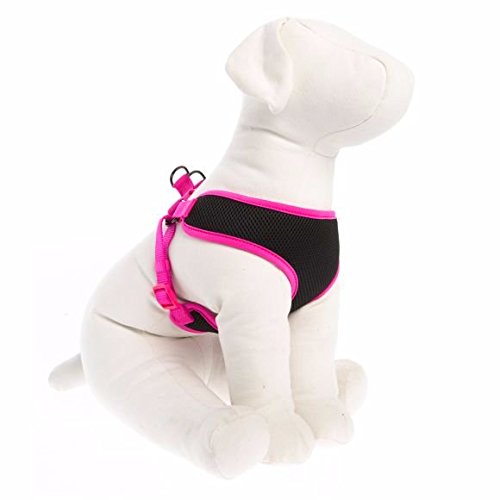 TOP PAW Mesh Dog Harness Black & Pink Medium