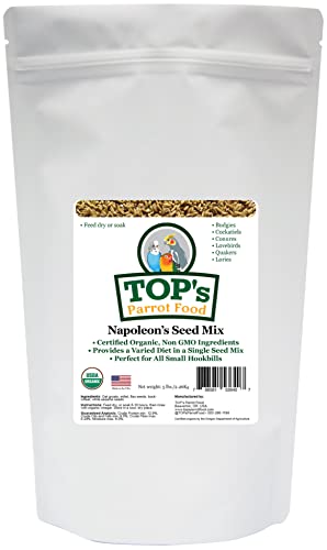 TOP's Napoleon's Seed Mix for All Small Hookbills, Non-GMO, Soy Free, Corn Free, USDA Organic Certified, 5 lb