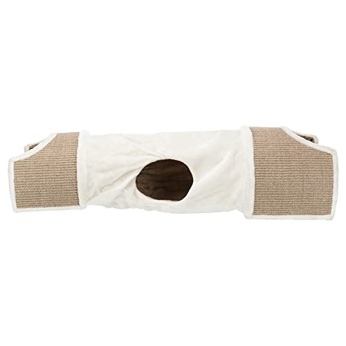 TRIXIE Cuddly Condos with Tunnel, Sisal Scratching Surface, Cream/Brown