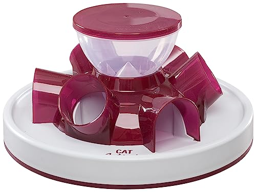 TRIXIE Pet Products Tunnel Self Feeder for Cats, Cranberry