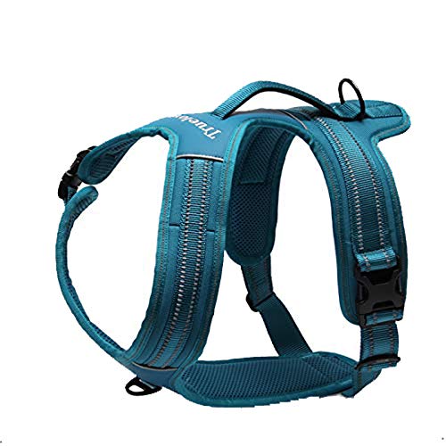 TRUE LOVE Reflective Dog Harness with Handle Soft Padded No-Pull Pet Vest, Durable Oxford Outer Layer for Large Breeds Truelove TLH5551