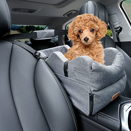 TUTUBO Console Dog Car Seat, Center Console Dog Seat, Pet Carpool Seat Console, Paw Seat Dog Seat for Console, Dog Console Car Seats for Small Dogs, Pawseat Pet Safety Booster Seat (Grey)