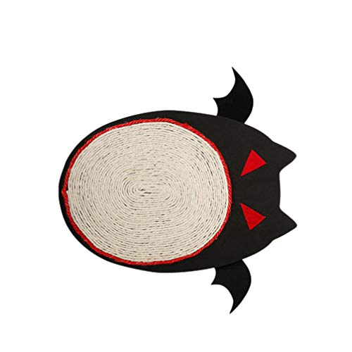 ULTECHNOVO Cat Scratcher Toy, Halloween Bat Shape Mat Cat Grinding Claw Toy Durable Natural Sisal Protecting Carpet Pet Supplies for Cat Grinding Claws