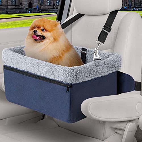 UNICITII Dog Car Seats for Small Dogs-Elevated Pet Dog Booster Seat for Dog,Raised Dog Lookout Car seat w/Clip-On Safety Leash Adjustable Pet Travel Seat