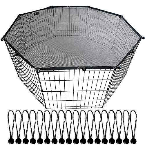 Universal Dog Playpen Top Cover, Provide Shade and Security for Outdoor and Indoor, Fits All 24" Wide 8 Panel Pet Exercise Pen