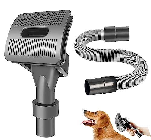 【Upgraded】4-in-1 Pet Dog Vacuum Groom Tool Kit, TEPULAS Set of 2 Pet Hair Vacuum Hose Brush for Dewallt/for Milwaukee/for Samsung/for Shark ION F30 F80 Series Vacuum Cleaner