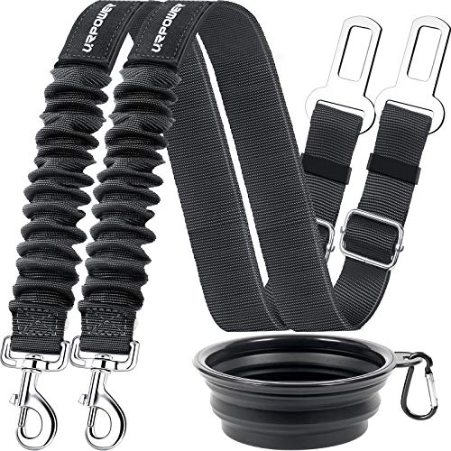 URPOWER Upgraded Dog Seat Belt 2 Pack Dog Car Seatbelts Adjustable Pet Seat Belt for Vehicle Nylon Pet Safety Seat Belts Heavy Duty & Elastic & Durable Car Seat Belt for Dogs, Cats and Pets