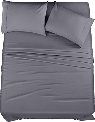 Utopia Bedding Full Bed Sheets Set - 4 Piece Bedding - Brushed Microfiber - Shrinkage and Fade Resistant - Easy Care (Full, Grey)