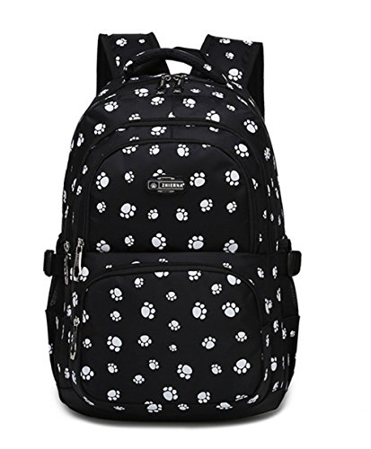 VIDOSCLA Dog Paw Prints Backpack Primary School Student Book Bag School Bag for Students